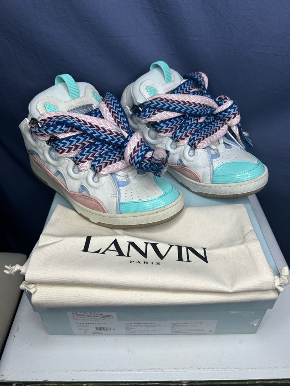 Lanvin x Saks Curb Multicolor Sneakers Size 43 EU / 10 US Mens